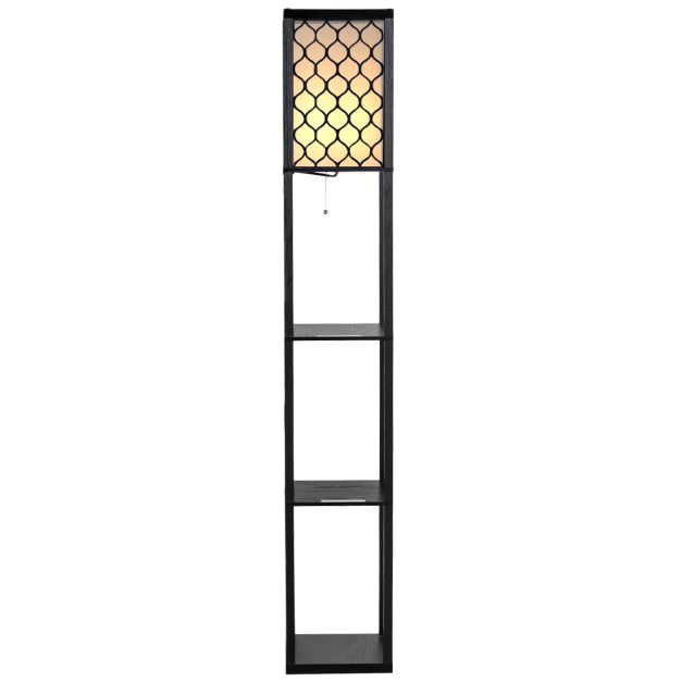Coast Moderne Vloerlamp met 3 Planken - 160 x 26 x 26 cm - Zwart