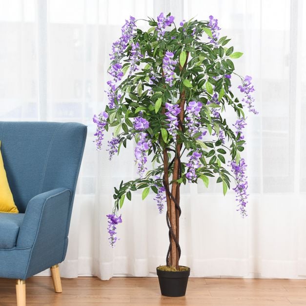 Coast kunstmatige plant bruikbare kunstmatige palmkunstboom 150 cm paars