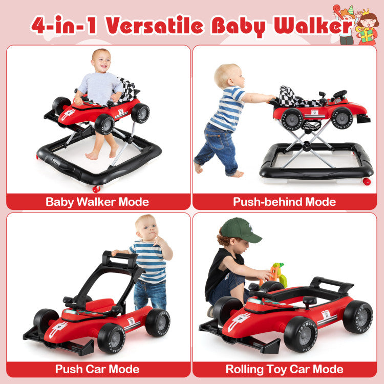 Coast Loopwagen voor Baby's - Verstelbare Hoogte - Met Muziek - Max. 12 kg - Rood