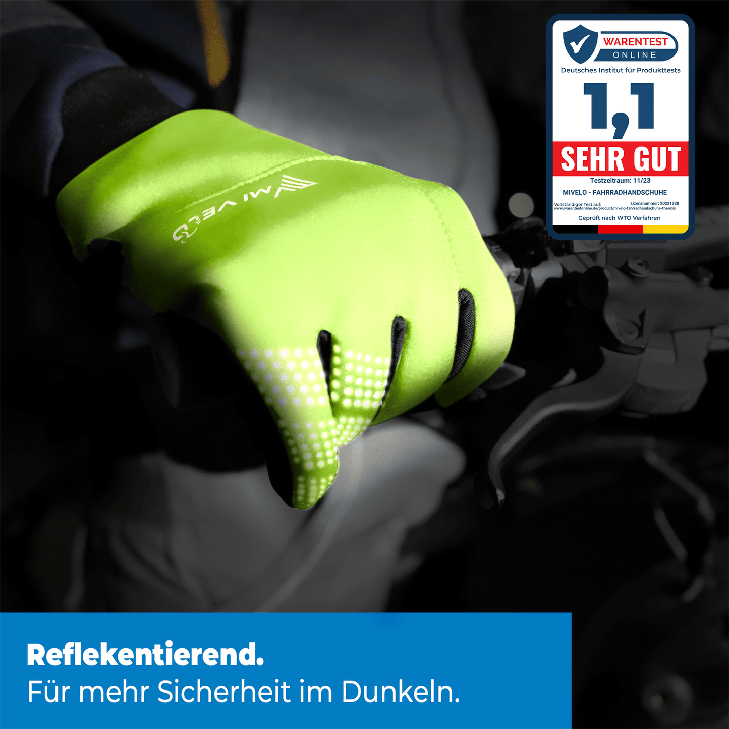 Fietshandschoenen – Overgangshandschoenen – Water- & Winddicht – Touchscreen – Extra Grip – Unisex – Geel – Maat XXL