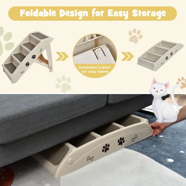 Coast Huisdierentrap – Opvouwbaar – max. 60 kg – 60 x 39 x 49 cm – Beige