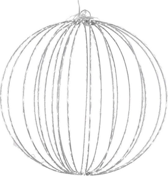 Luca Lighting Kerstverlichting Bal met Klassiek Witte LED Lampjes - Ø40 cm - Zilver