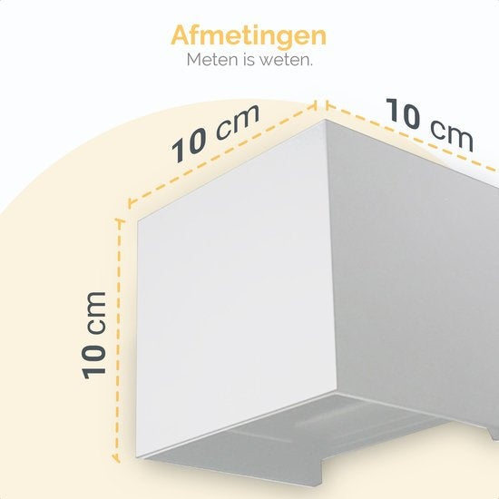 Goliving lamp – Wandlamp wit binnen en buiten – Kubuslamp industrieel – Waterdichte LED-verlichting - Energiezuinig en roestvrij - 10 x 10 x 10 cm
