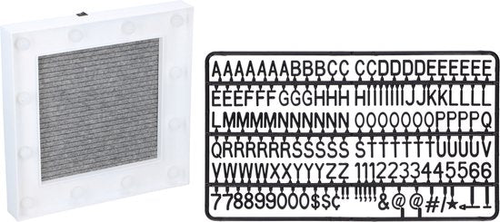 Grundig memobord - 150 letters - Vilt - LED - 30x30cm
