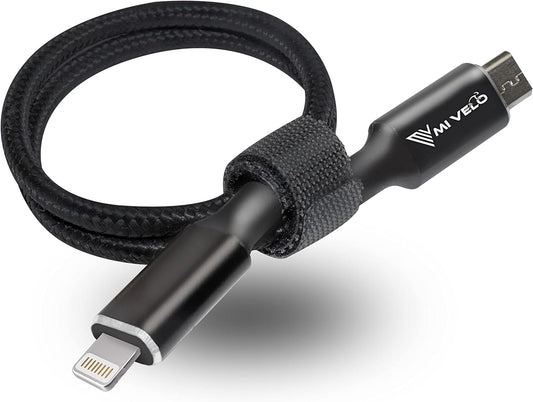MIVELO E-bike Oplaadkabel voor Bosch Display – 35 cm OTG Kabel voor iPhone (Lightning), USB-C & Micro-USB – Geschikt voor Intuvia, Kiox (niet 300), Nyon (oud model)