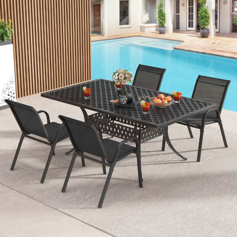 Coast campingstoelen ingesteld vanaf 4 terrasstoelen 55 x 67 x 83 cm zwart + grijs