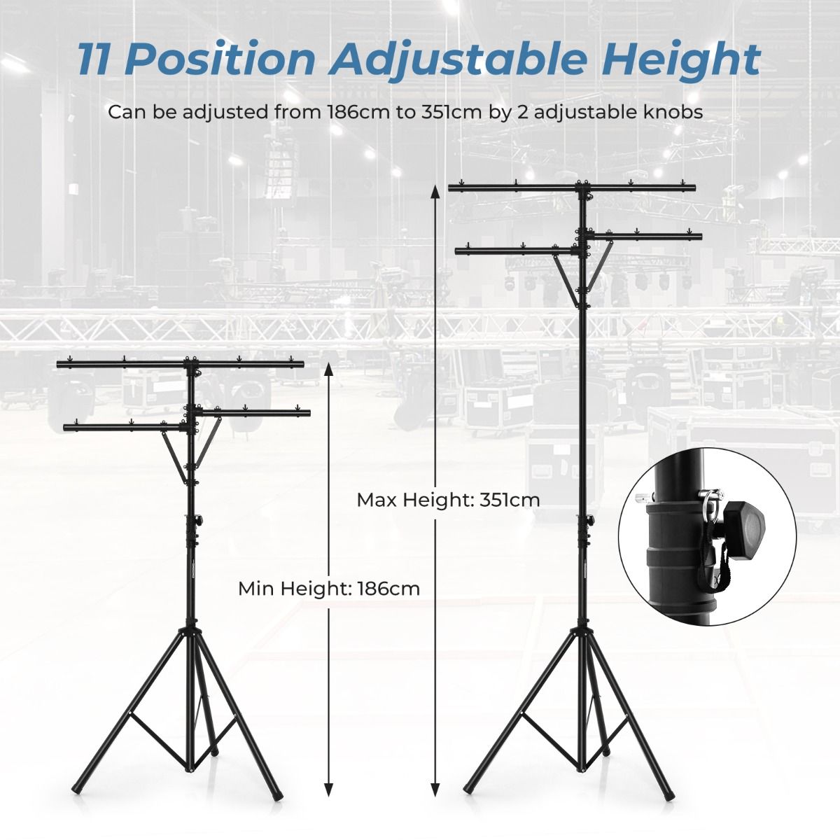 Coast LED-Lichtstatief met Verstelbare Hoogte - 186 tot 351 cm
