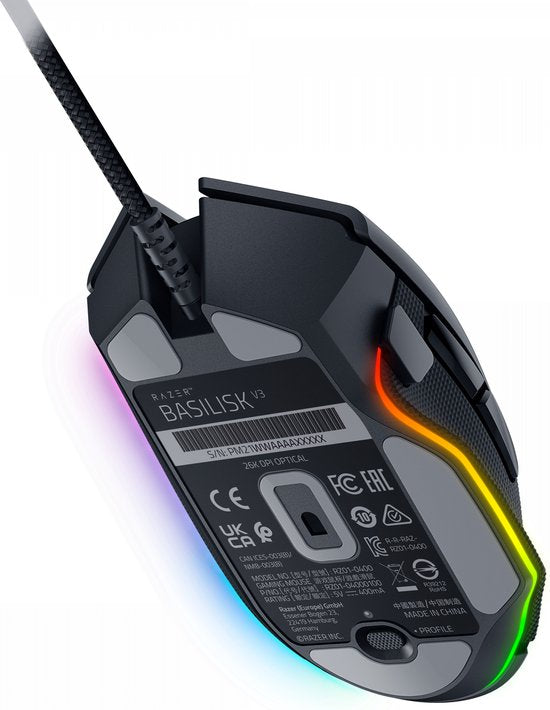 Razer Basilisk V3 - Gaming Muis - RGB - Programmeerbaar - 26.000 DPI - Zwart