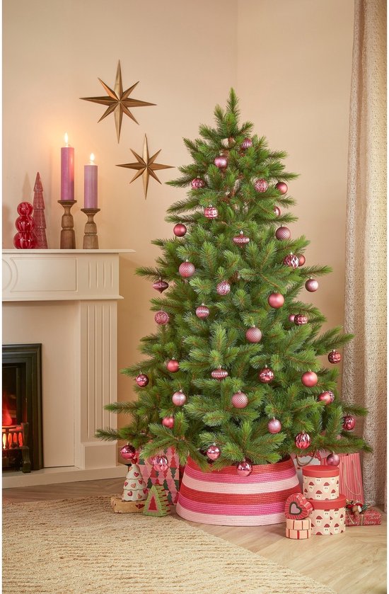 Mica Decorations Kerstballen Set - 60 Stuks - Ø7 cm - Onbreekbaar - Fuchsia