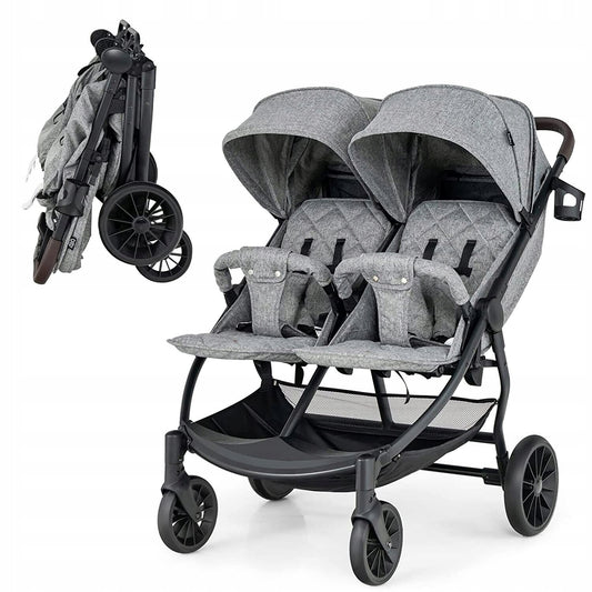 Coast Dubbele kinderwagen - Max 15 kg per stoel - 0-3 Jaar - Grijs
