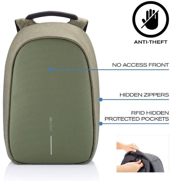XD Design Bobby Hero Regular - Anti-Diefstal Rugzak 18 liter - Groen