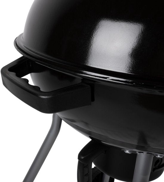 alpina Houtskool BBQ - Kogelbarbecue Ø43 cm - Barbecue met Deksel en Wielen - Geïntegreerd Ventilatiesysteem - Verwijderbare Asopvangbak - Zwart