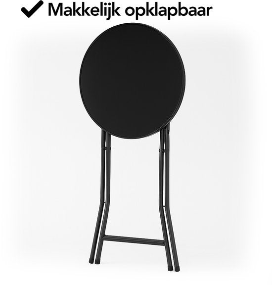 Brixy 2x Stevige Zwarte Statafels - Partytafel - Robuust en Weersbestendig - Inklapbaar - 80cm x 110cm - Feest