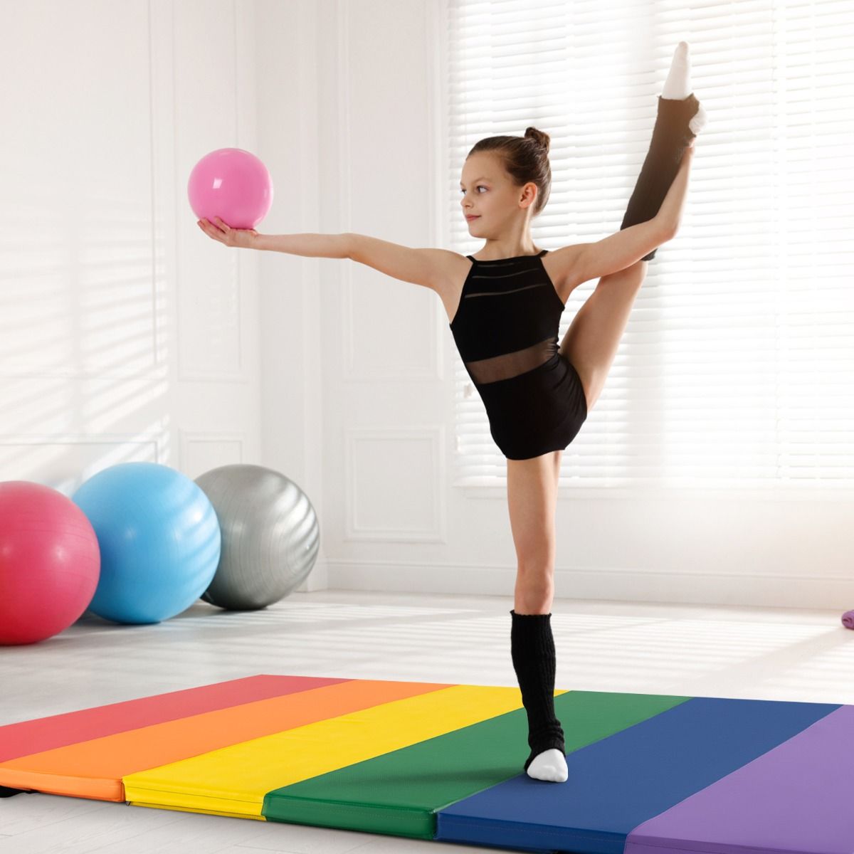Coast Opvouwbare Turnmat - 3-voudig inklapbaar - 180 cm turnmat - multicolor