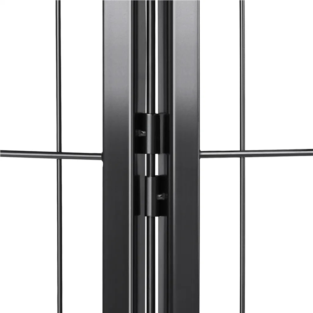 Yaheetech Puppyren met Deur - 6 Panelen - Zwart - 164 x 83 x 80 cm