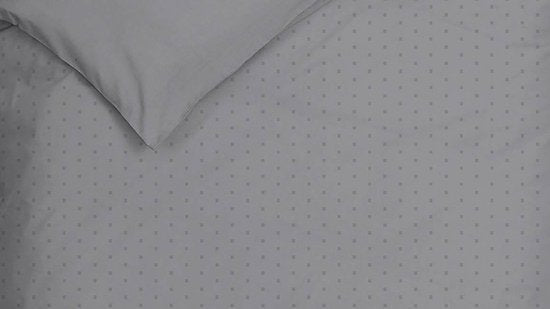 Heckettlane Dekbedovertrek Punto - Bedlinnen met Stippen - 260x200-220 cm - Lits-Jumeaux XL - Grijs - Dekbedovertrek van 100% Katoen-Satijn