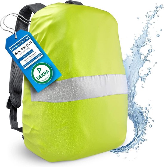 NEXTCOVER® Universele Rugzak Regenhoes [AquaShield] - Rugzak Regenhoes Waterdicht als extra bescherming voor rugzak waterdicht - Rugzak Regenhoes Reflecterend - Neongroen