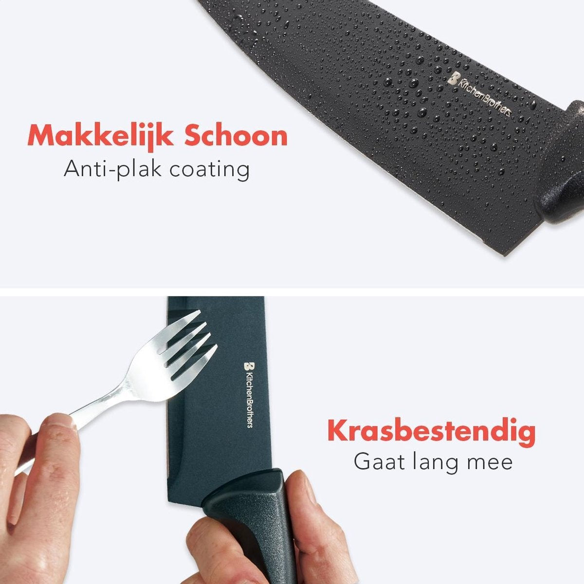KitchenBrothers Messenset - Messenblok - 7-Delig - met Messenslijper - Zwart