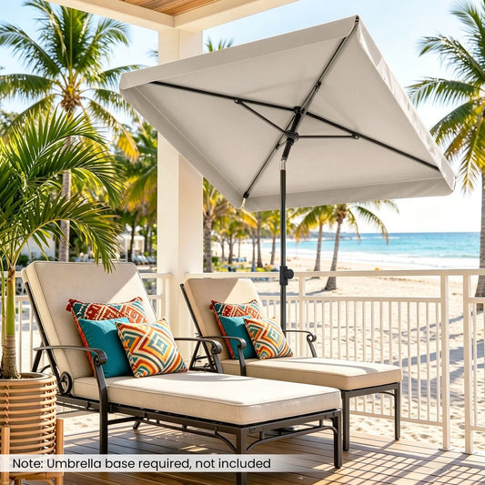 Coast Balkonparasol - rechthoekig - kantelbaar 30° - 200 x 130 cm - beige