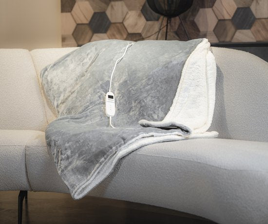 Tomado TEB1802G - Elektrische boven deken - omslagdeken - Superzachte fleece stof - 180 x 130 cm