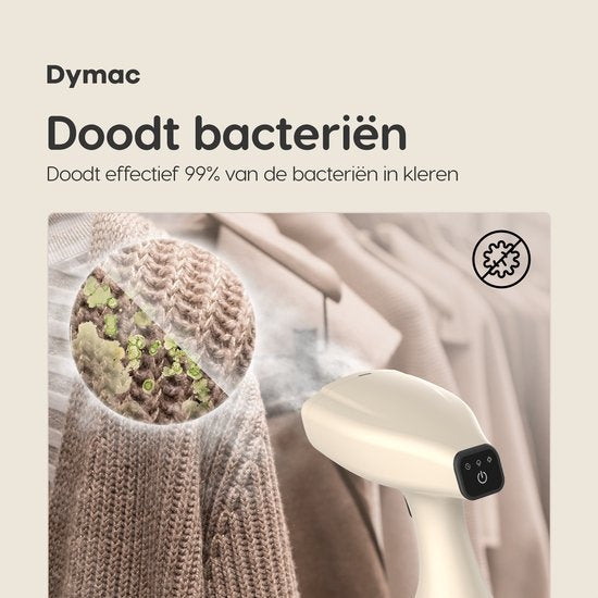 Dymac SilkSteam Fusion Kledingstomer – Stoomreiniger – Stoomapparaat Kleding en Meubilair – Handstomer – Kleding Stomer - Inclusief Pluizenborstel