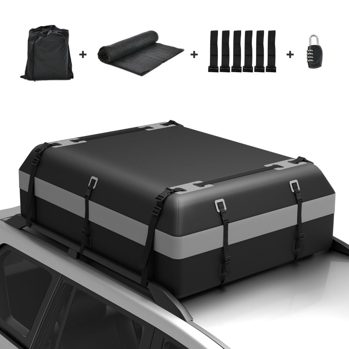 Coast Dakdraagtasje voor auto - waterdicht PVC - 595 liter - grijs en zwart