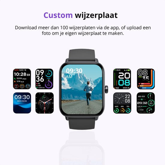 Maoo Boost 2 Smartwatch Dames & Heren – Volledige Belfunctie, WhatsApp & App-Notificaties – Hartslag, SpO₂, Slaapmonitor – Stappenteller, Calorieënteller – Multisport – IP68 Waterdicht – Android & iOS – Zwart