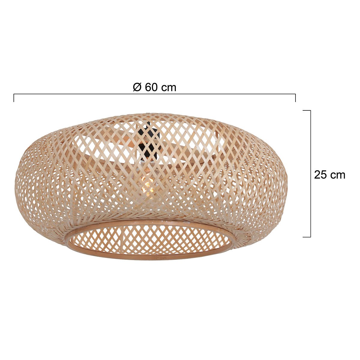 Steinhauer Lampenkap bamboe naturel hout Ø60cm E27