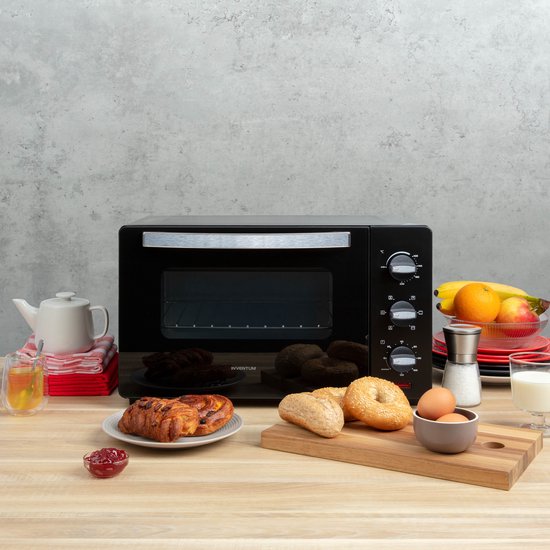 Inventum OV307B Vrijstaande oven - 30L - Hetelucht - Draaispit - 100-230°C - 5 ovenstanden - Zwart