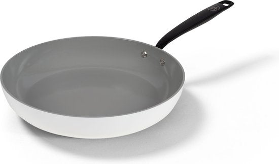 BE Living Essential Koekenpan - Ø 28 cm - Keramisch - PFAS vrij - Inductie - Wit