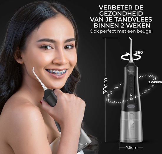 Waterflosser Dentect - Neusdouche - Monddouche - Tongreiniger - 9 standen - Tandplak verwijderaar - Extra Opzetstukken - Beugel schoonmaken - Tandsteenverwijderaar