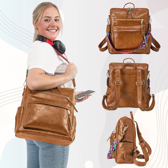 Glennoo rugzak - Rugtas dames - Waterdicht - Klein - Anti-diefstal Vakje - Rug-, Schouder-, Handtas
