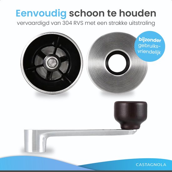 Castagnola Koffiemolen - Handmatige Koffiemaler - Koffiebonen Maler - Bonenmaler met 6 Standen - Kruidenmoler - RVS