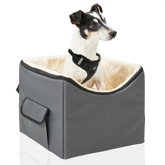 Jake and Jacky Autostoel Hond - Oxford & Polyester - Wasbaar - Max. 7kg - 41.5 x 39 x 32cm - Grijs
