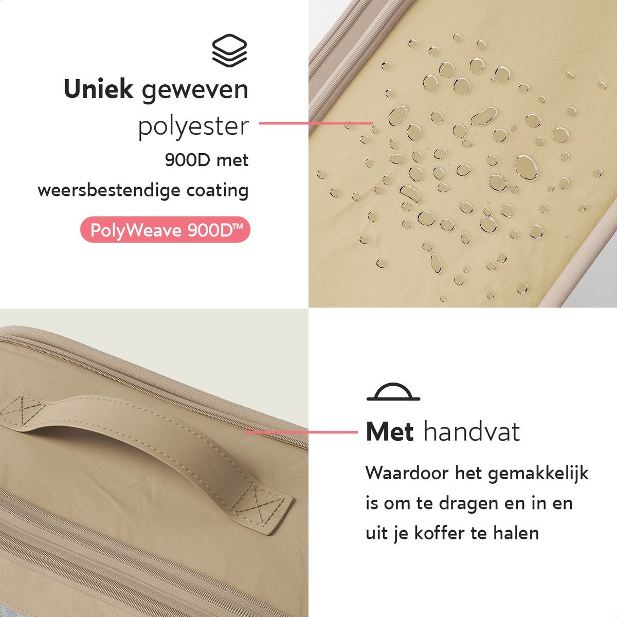 ONYX Compressie Packing Cubes - 7 stuks - Koffer Organizer Set - Compressie rits - Voor koffers en tassen - Bagage & Backpack Compression - Beige