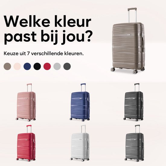 SC Travelin' Charm Handbagage Koffer – 40L – Cijferslot – 35x21x54 cm – Lichtgewicht & Duurzaam – Inclusief Gratis Pouch – Champagne