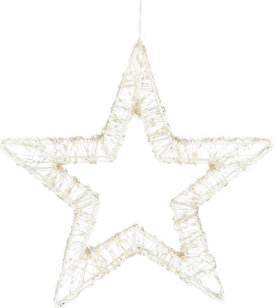 Luca Lighting Ster Hangend met Warm Witte LED Verlichting - Ø36 cm - Metaal - Wit
