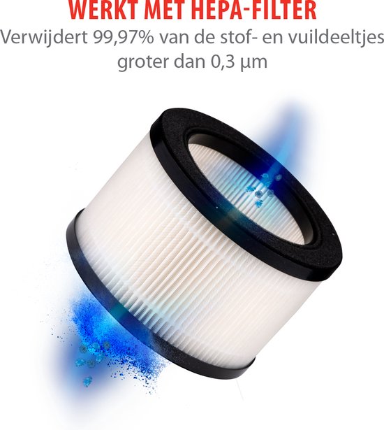 alpina Luchtreiniger met HEPA Filter H13 - Air Purifier met Ionisator voor Ruimtes 5-10 m2 - Lucht Reiniger 60 m³/h - Air Cleaner met 3 Snelheden - 230V/12W - Wit