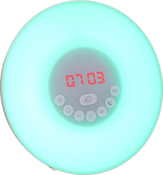 Grundig Wake Up Light - Nachtlampje met Tijdweergave - Lichtwekker met FM Radio en Natuurlijke Geluiden