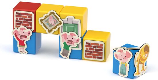 Geomag Magicube Story Building Three Little Pigs - 42-delig - Inclusief Boek en Magnetische Kaarten