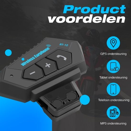 Garpex® Motorhelm headset - Bluetooth - Intercom Motor Helm - Headset - Speaker - Handsfree bellen - Eenvoudig in gebruik