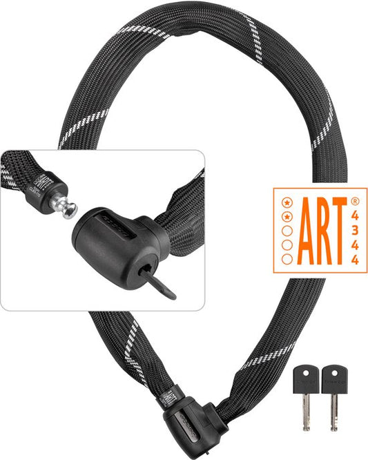 Basta Kettingslot - ART 2 Fietsslot - Gehard Stalen Ketting - Slot met Keurmerk voor Elektrische Fietsen en Fatbike - 110 cm lang