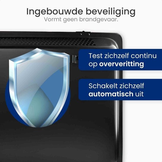 Gologi Elektrische Convectorkachel – 2000W – Thermostaat, App & Touchbediening – 42,3 x 33 x 11,5 cm – Zwart