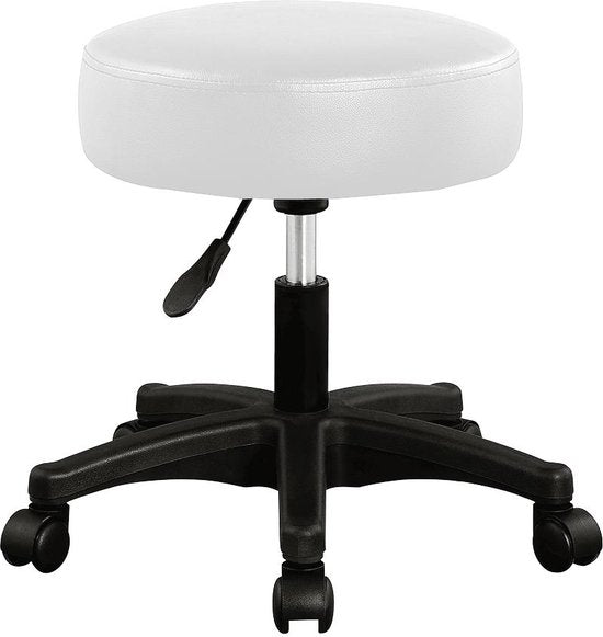 Rolkruk - Hoogte Verstelbaar 360°C Draaibaar - 51-65cm Zithoogte Wit