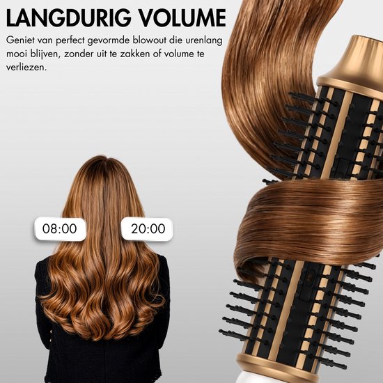 Sansbeauté® Blowout 3-in-1 Thermal Brush 38 mm - Keramische Warmteborstel - Multistyler - Airstyler - Krulborstel - Haarborstel - Stijlborstel - Warmteborstel - Volume en Krullen - Roterende Kabel