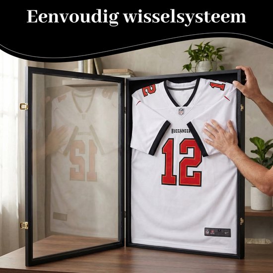 Bayt Wissellijst- Fotolijst - Inlijsten Voetbalshirt - Diepe lijst - 60x80cm - 3D Box Frame - Zwart