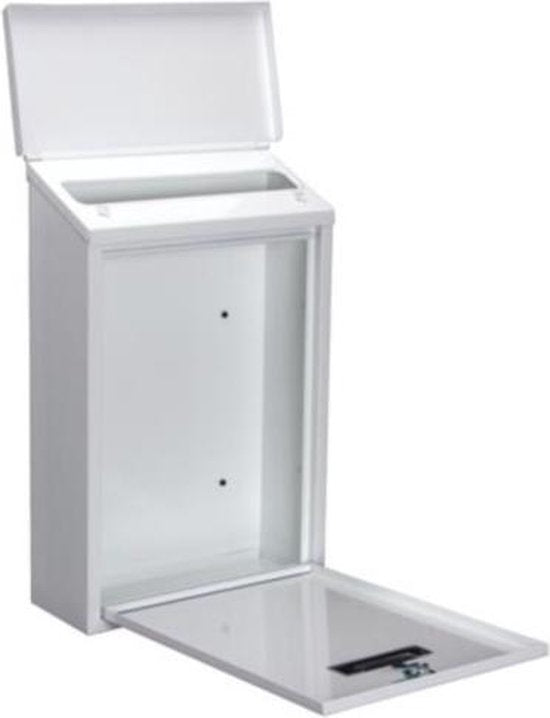 Perel Brievenbus Rio, wand- en paalmontage, met naamplaatje, incl. 2 sleutels, afmetingen (H x B x D) 39.5 x 27 x 10 cm, wit