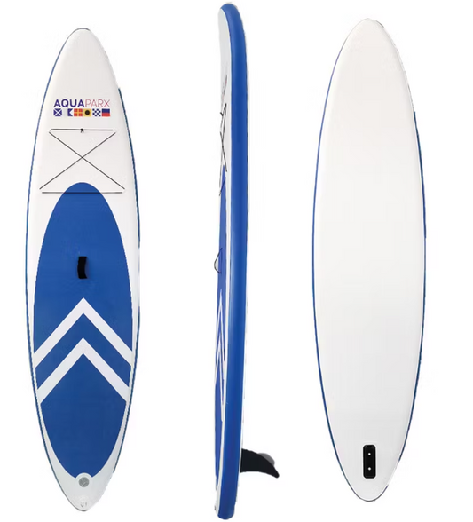 Aquaparx Opblaasbaar SUP Board 330 cm Wit/Blauw – Complete Set met Peddel en Draagtas