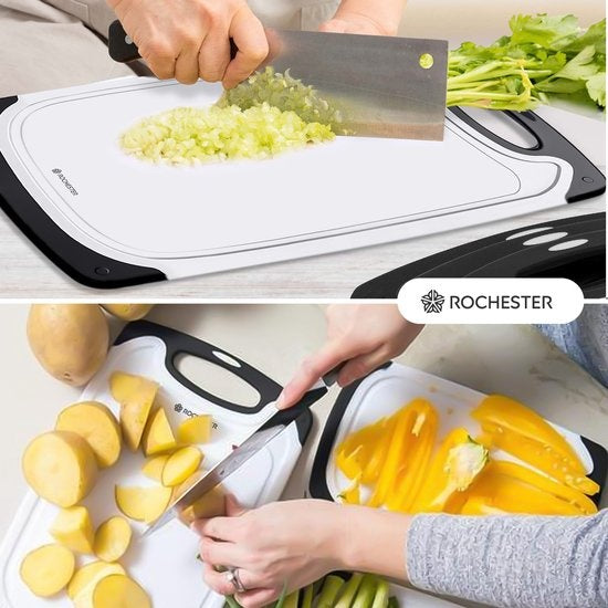 Rochester Kunststof snijplanken set – 3-Delig – Anti-Slip Handvaten – Luxe design – Vaatwas Bestendig – Duurzaam