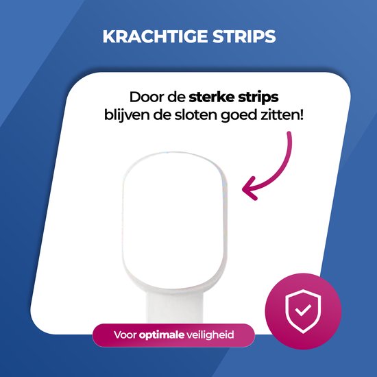 Roegaarden Kinderslot kastjes - kastbeveiliging voor kinderen - Zonder boren - Wit - 8 Stuks